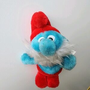 Vintage Papa Smurf 7 Inch Stuffie Plush Doll 1981 The Smurfs Peyo‎ Ganz Bros